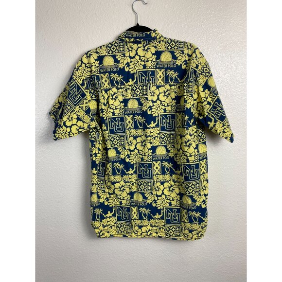 Wet Dog Men size Medium Hawaiian Water Polo Shirt Cotton Short Sleeve yellow Tro - Picture 2 of 16